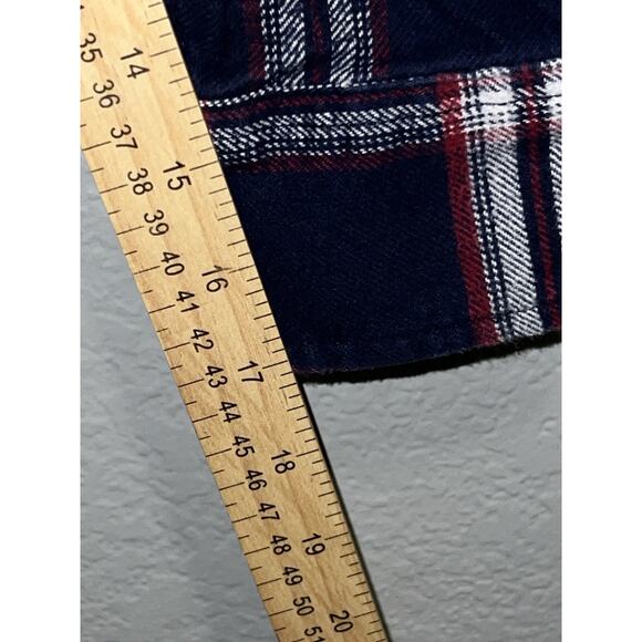 Jachs Casual Long Sleeve Button Down Flannel Mens Size Medium Navy Blue - Picture 8 of 10